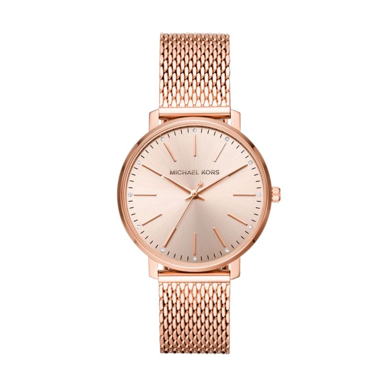 Montre MICHAEL KORS pour femme en AcierAcier en forme de rond de forme Rond, couleur : OR ROSE, SUNRAY, fonctionnalités : 5 ATM - taille : #null# - MK