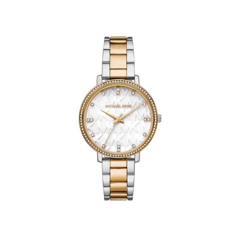 Montre MICHAEL KORS pour femme en AlliageAlliage en forme de rond de forme Rond, couleur : BLANC, fonctionnalités : 3 ATM - MK4595