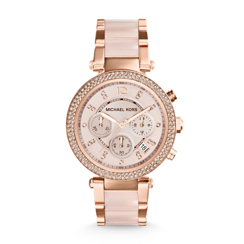 Montre MICHAEL KORS pour femme en AcierAcier en forme de round de forme Rond, couleur : ROSE, BRILLANT, fonctionnalités : 10 ATM - taille : #null# - M