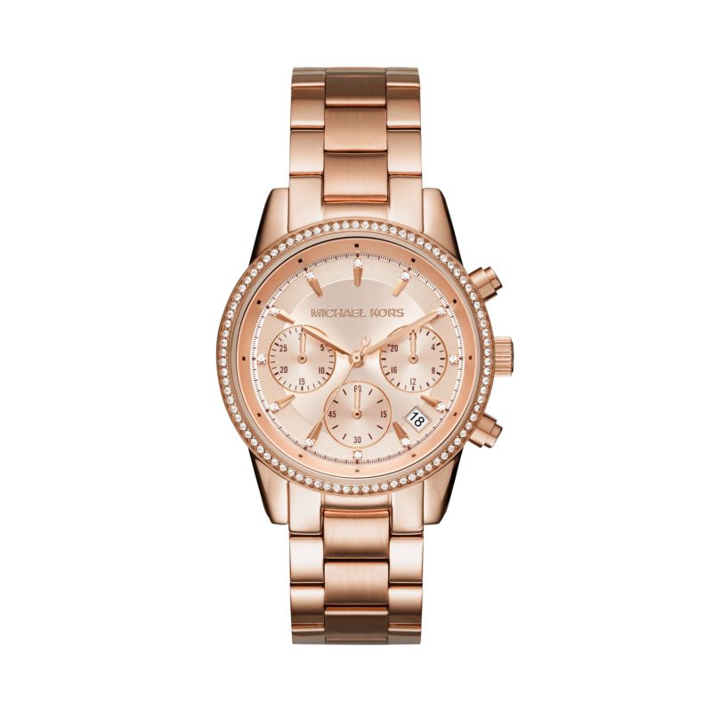 Montre MICHAEL KORS pour femme en AcierAcier en forme de round de forme Rond, couleur : ROSE, BRILLANT, fonctionnalités : 5 ATM - taille : #null# - MK