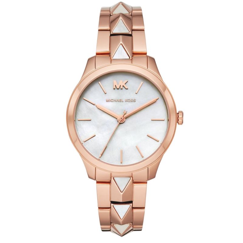 Montre MICHAEL KORS pour femme en Acier en forme de rond de forme Rond, couleur : BLANC, fonctionnalités : 5 ATM - taille : #null# - MK6671