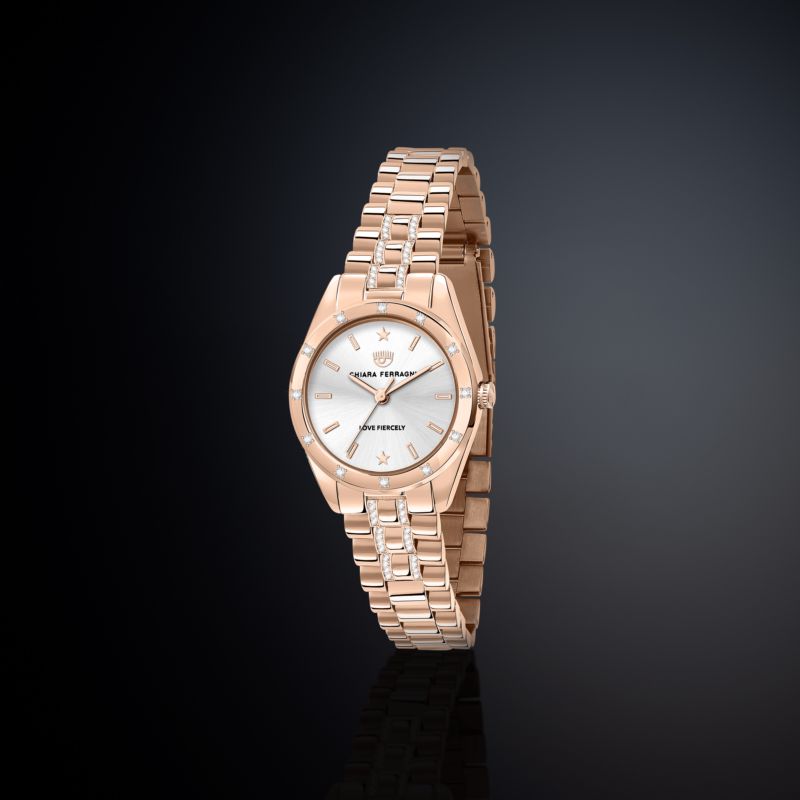 Montre CHIARA FERRAGNI pour femme en AcierAcier en forme de rond de forme Rond, couleur : BLANC, fonctionnalités : 5 ATM - 0.069 g  - R1953100516