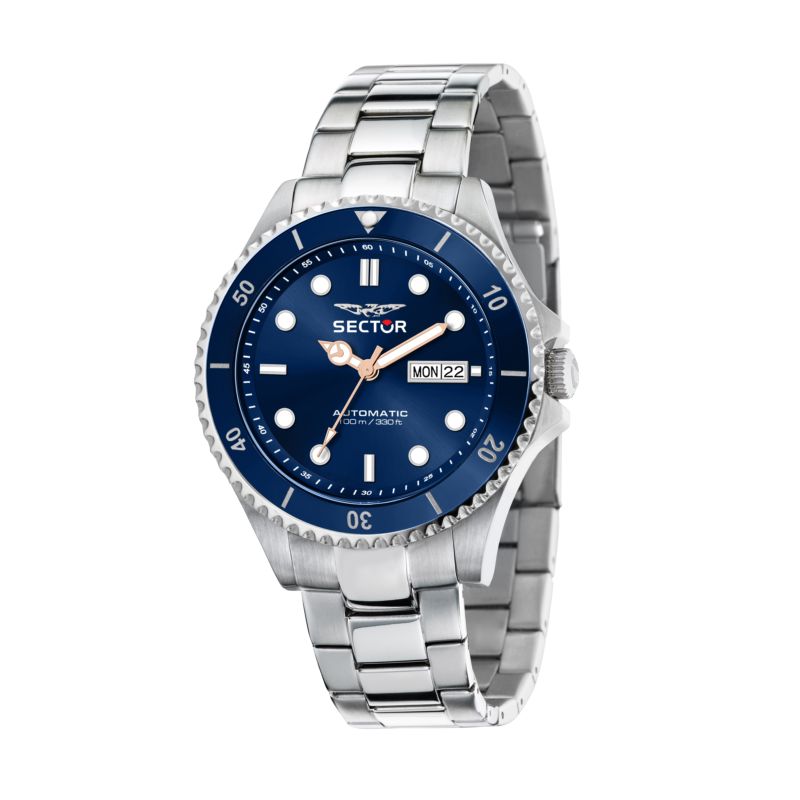 Montre SECTOR pour homme en AcierAcier en forme de rond de forme Rond, couleur : BLEU, SUNRAY, fonctionnalités : 10 ATM - 0.181 g - R3223161010