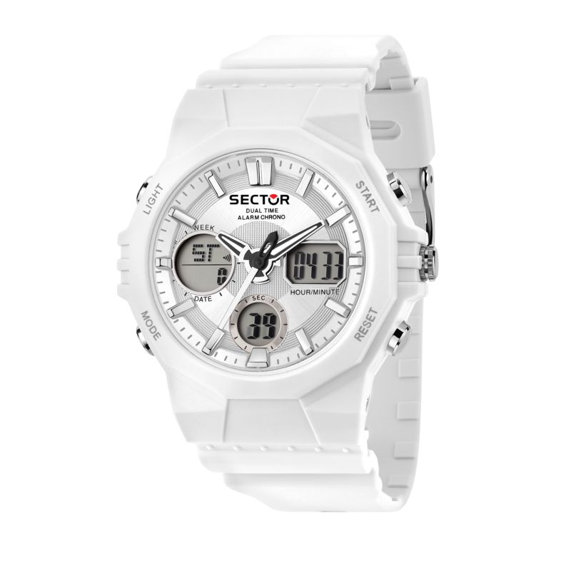 Montre SECTOR pour homme en PlastiquePolyuréthane en forme de rond de forme Rond, couleur : ARGENT, SUNRAY, fonctionnalités : 5 ATM - 0.090 g - R3251
