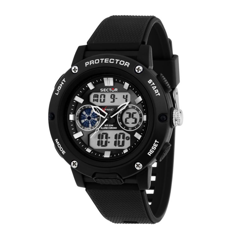 Montre SECTOR pour homme en PlastiquePlastique en forme de rond de forme Rond, couleur : NOIR, SUNRAY, fonctionnalités : 5 ATM - 0.090 g  - R325129200