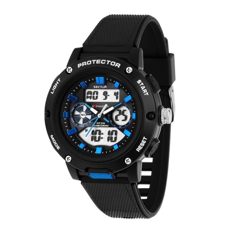 Montre SECTOR pour homme en PlastiquePlastique en forme de rond de forme Rond, couleur : NOIR, SUNRAY, fonctionnalités : 5 ATM - 0.090 g  - R325129300