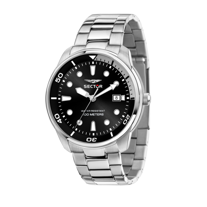 Montre SECTOR pour homme en AcierAcier en forme de rond de forme Rond, couleur : NOIR, SUNRAY, fonctionnalités : 10 ATM - 0.145 g - taille : #null# -