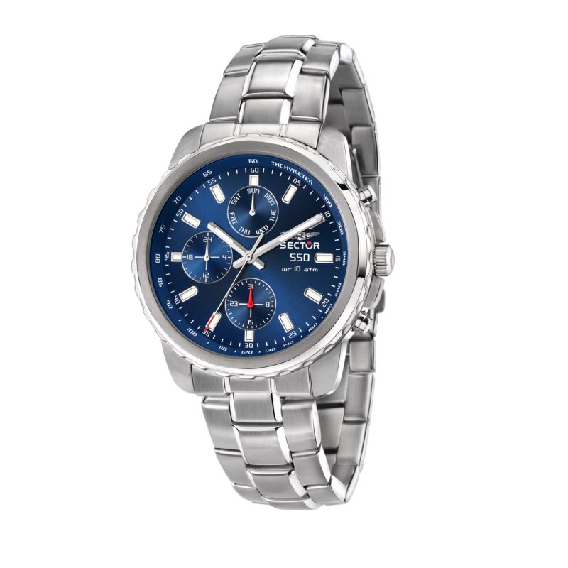 Montre SECTOR pour homme en AcierAcier en forme de rond de forme Rond, couleur : BLEU, fonctionnalités : 10 ATM - 0.165 g - taille : #null# - R325341