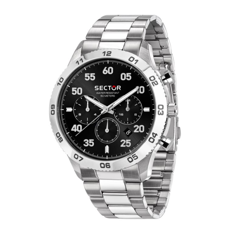 Montre SECTOR pour homme en AcierAcier en forme de rond de forme Rond, couleur : NOIR, SUNRAY, fonctionnalités : 5 ATM - 0.136 g - taille : #null# -