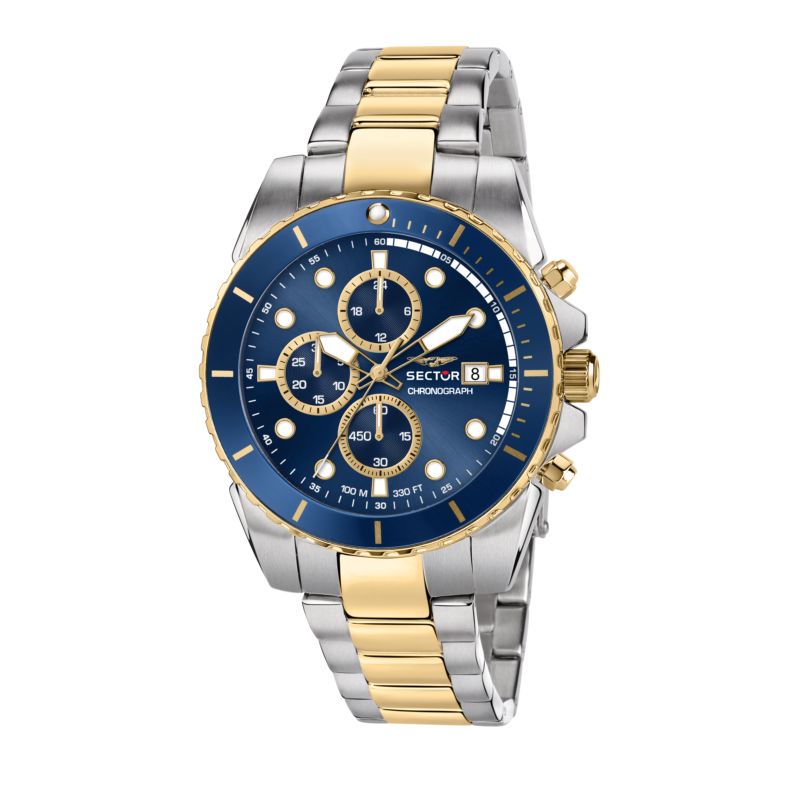 Montre SECTOR pour homme en AcierAcier en forme de rond de forme Rond, couleur : BLEU, SUNRAY, fonctionnalités : 10 ATM - 0.152 g - taille : #null# -