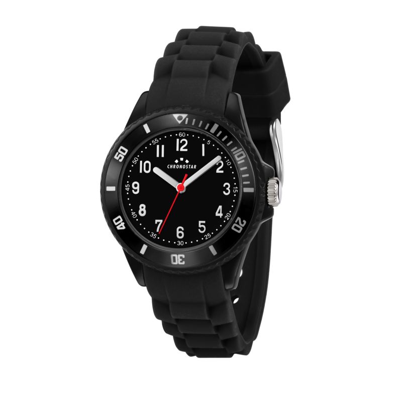 Montre CHRONOSTAR pour femme en PlastiqueSilicium en forme de rond de forme Rond, couleur : NOIR, fonctionnalités : 3 ATM - 0.031 g - taille : #null#