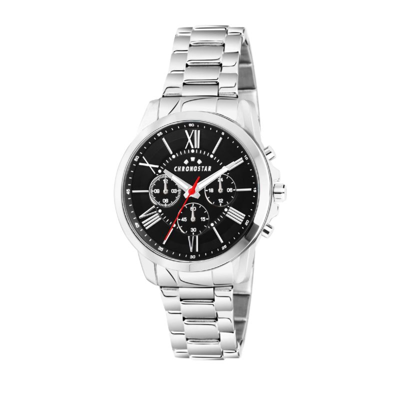 Montre CHRONOSTAR pour homme en AlliageAcier en forme de rond de forme Rond, couleur : NOIR, MAT, fonctionnalités : 3 ATM - 0.138 g - taille : #null#