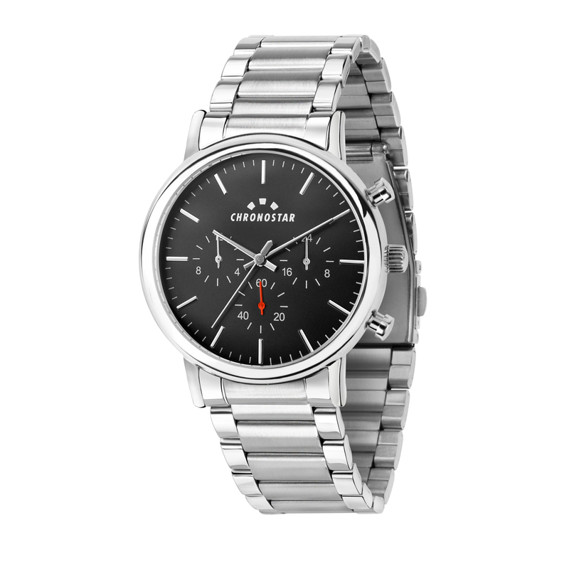 Montre CHRONOSTAR pour homme en Métal en forme de rond de forme Rond, couleur : NOIR, fonctionnalités : 3 ATM - 0.106 g - taille : #null# - R37532760
