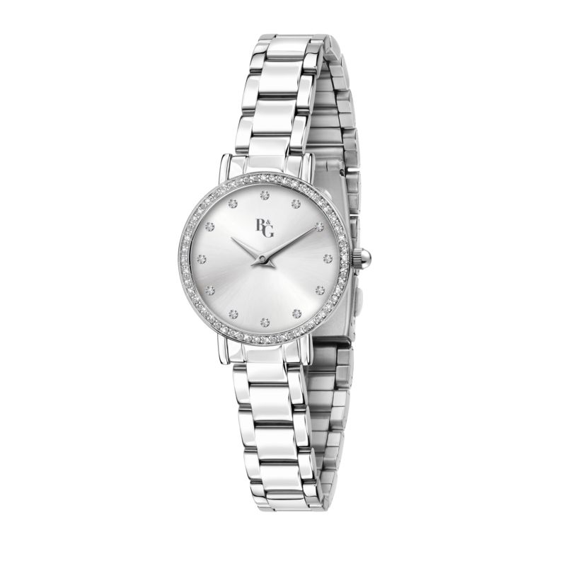 Montre B&G pour femme en Métal en forme de rond de forme Rond, couleur : BLANC, fonctionnalités : Pas de résistance à l'eau - 0.052 g - taille : #nul