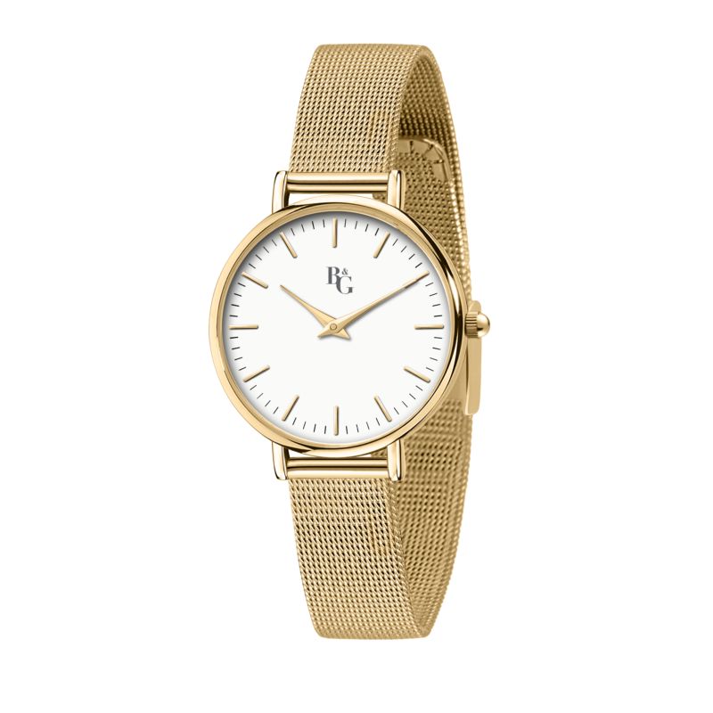 Montre B&G pour femme en AlliageAcier en forme de rond de forme Rond, couleur : BLANC, fonctionnalités : 3 ATM - 0.045 g - taille : #null# - R3853252