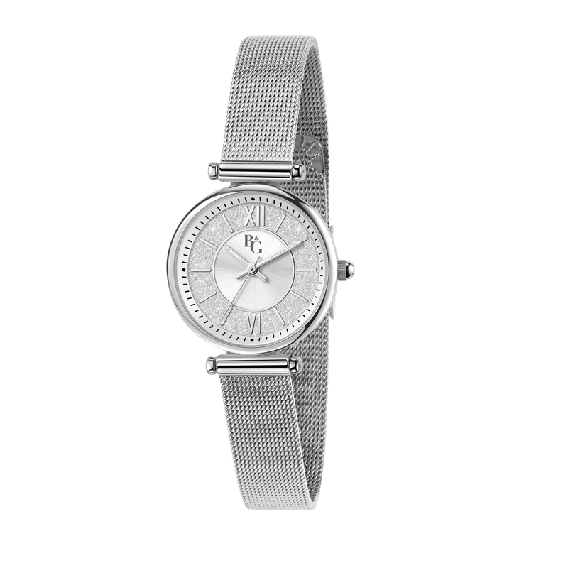 Montre B&G pour femme en AlliageAcier en forme de rond de forme Rond, couleur : ARGENT, DIAMOND DUST, fonctionnalités : 3 ATM - 0.032 g - taille : #