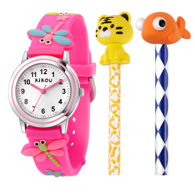 Montre KIKOU pour enfant en AlliagePlastique en forme de rond de forme Rond, couleur : BLANC, fonctionnalités : 3 ATM - 0.026 g  - R4551101503