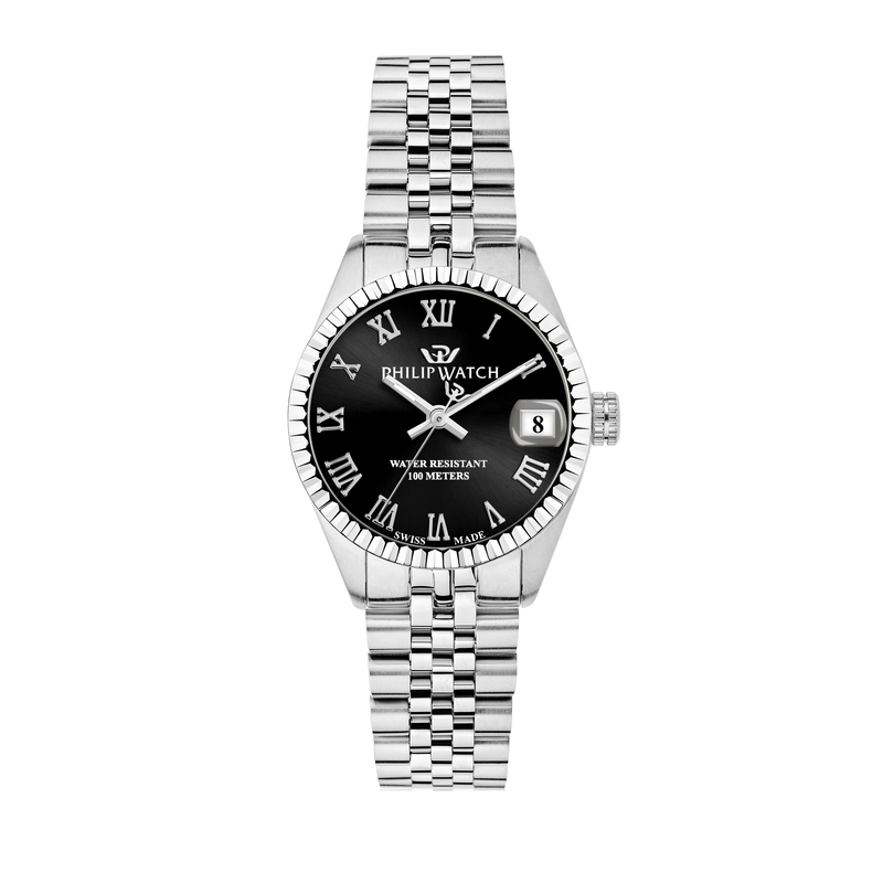 Montre PHILIP WATCH pour femme en AcierAcier en forme de rond de forme Rond, couleur : NOIR, fonctionnalités : 10 ATM - 0.084 g  - R8253597597