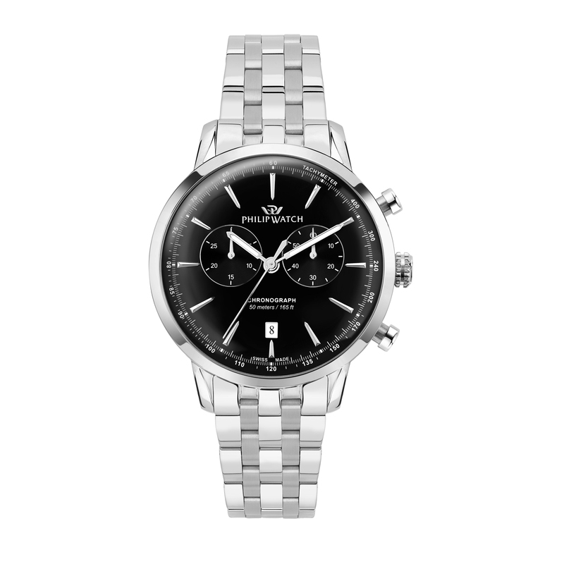 Montre PHILIP WATCH pour homme en AcierAcier en forme de rond de forme Rond, couleur : NOIR, SUNRAY, fonctionnalités : 5 ATM - 0.128 g  - R8273680001