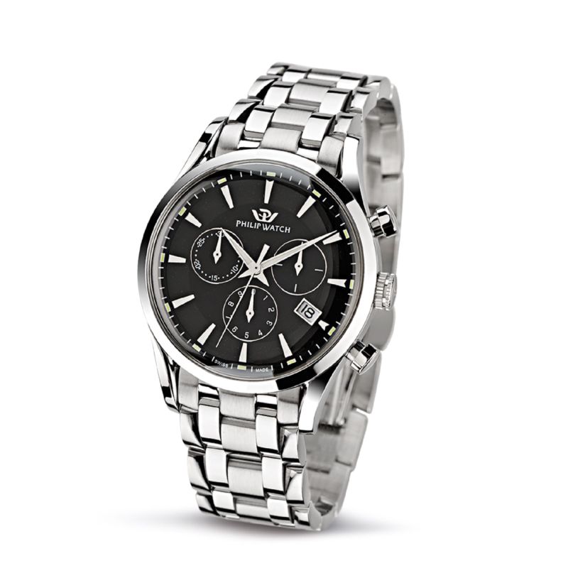 Montre PHILIP WATCH pour homme en AcierAcier en forme de rond de forme Rond, couleur : NOIR, SUNRAY, fonctionnalités : 3 ATM - 0.143 g - taille : #nu