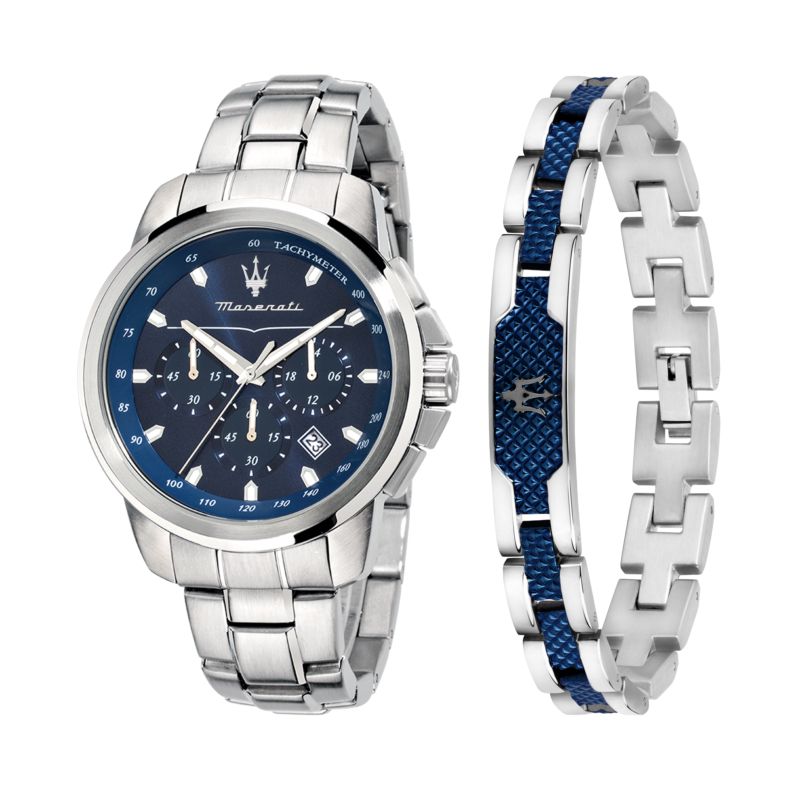 Montre MASERATI pour homme en AcierAcier en forme de rond de forme Rond, couleur : BLEU, SUNRAY, fonctionnalités : 5 ATM - 0.203 g - taille : #null#