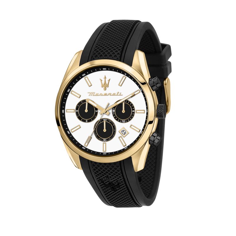 Montre MASERATI pour homme en AcierSilicium en forme de rond de forme Rond, couleur : BLANC, MAT, fonctionnalités : 5 ATM - 0.075 g - taille : #null#