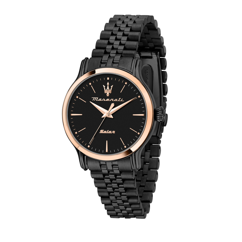 Montre MASERATI pour femme en Acier RecycléAcier en forme de rond de forme Rond, couleur : NOIR, BRILLANT, fonctionnalités : 10 ATM - 0.077 g  - R8853