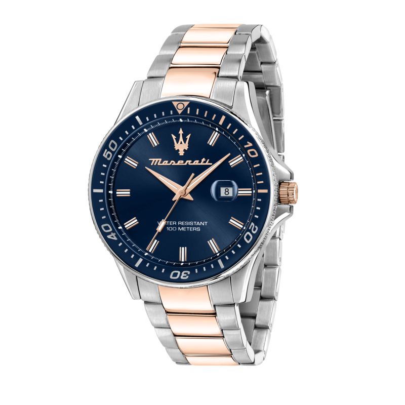 Montre MASERATI pour homme en AcierAcier en forme de rond de forme Rond, couleur : BLEU, fonctionnalités : 10 ATM - 0.098 g - taille : #null# - R8853