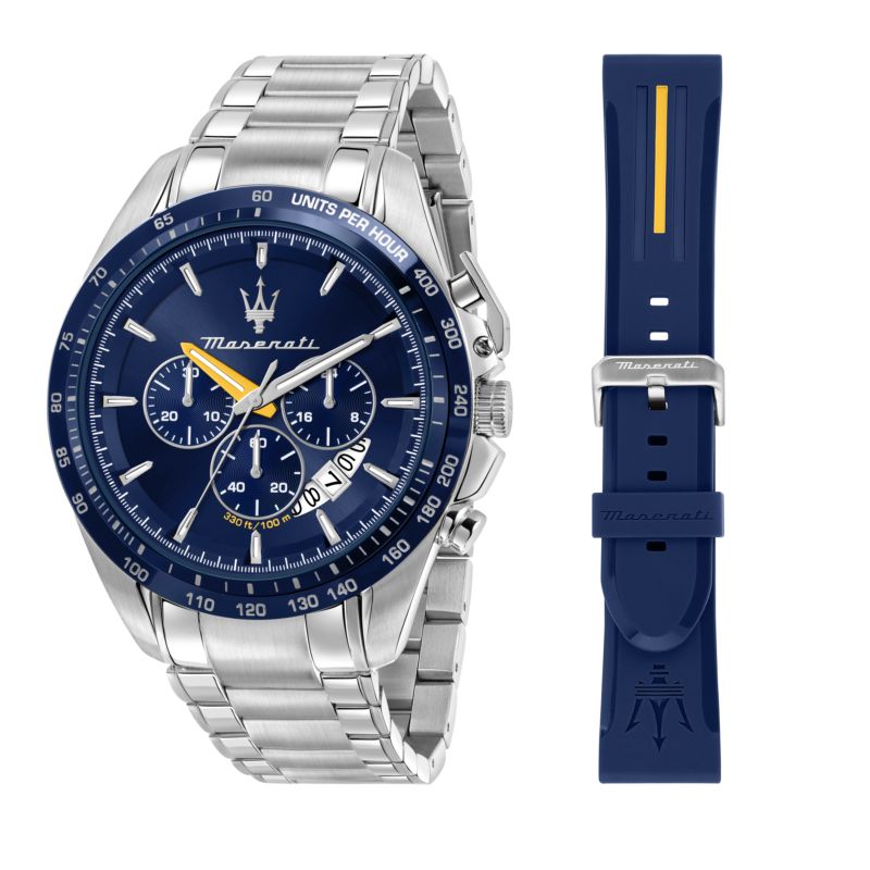 Montre MASERATI pour homme en AcierPolyuréthane en forme de rond de forme Rond, couleur : BLEU, SUNRAY, fonctionnalités : 10 ATM - 0.100 g - taille :