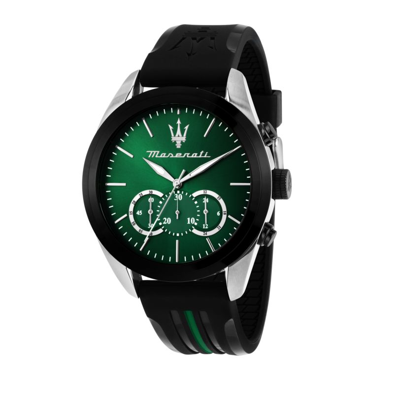 Montre MASERATI pour homme en AcierPlastique en forme de rond de forme Rond, couleur : Vert, finition : Sunray, fonctionnalités : 10 ATM - 0.098 g  -
