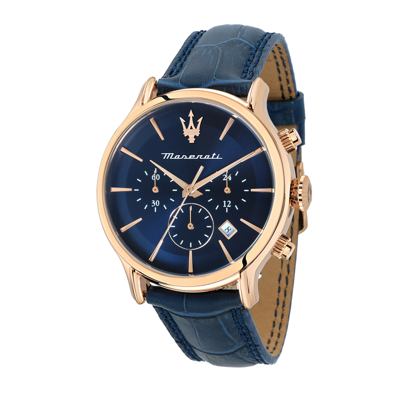 Montre MASERATI pour homme en AcierCuir Véritable en forme de rond de forme Rond, couleur : BLEU, SUNRAY, fonctionnalités : 10 ATM - 0.068 g  - R88716