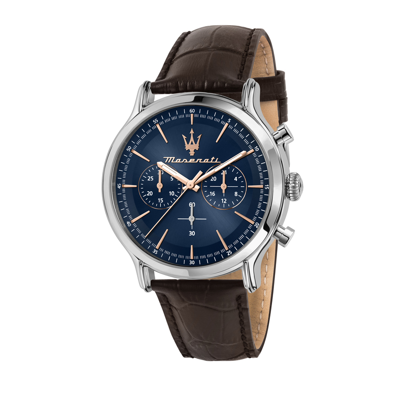 Montre MASERATI pour homme en AcierCuir Véritable en forme de rond de forme Rond, couleur : BLEU, fonctionnalités : 10 ATM - 0.071 g  - R8871618014