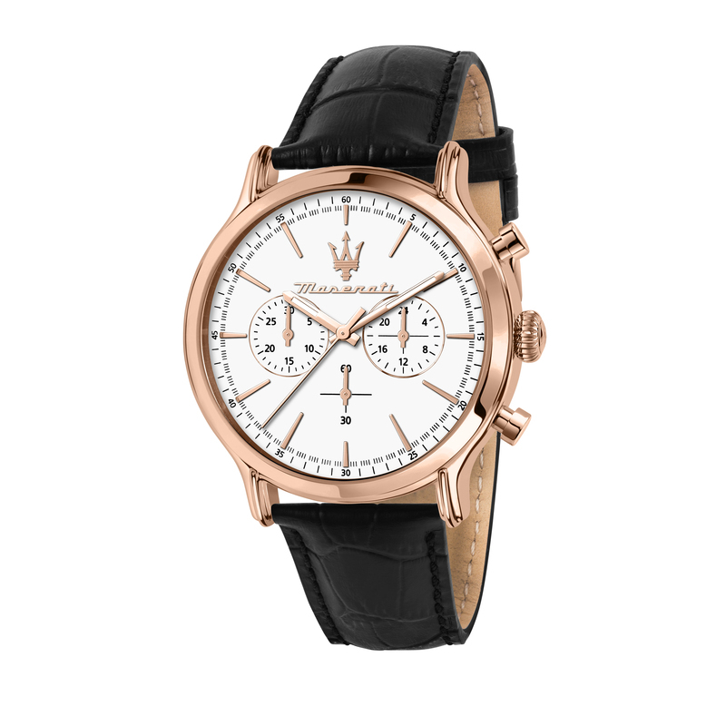 Montre MASERATI pour homme en AcierCuir Véritable en forme de rond de forme Rond, couleur : BLANC, fonctionnalités : 10 ATM - 0.071 g  - R8871618016