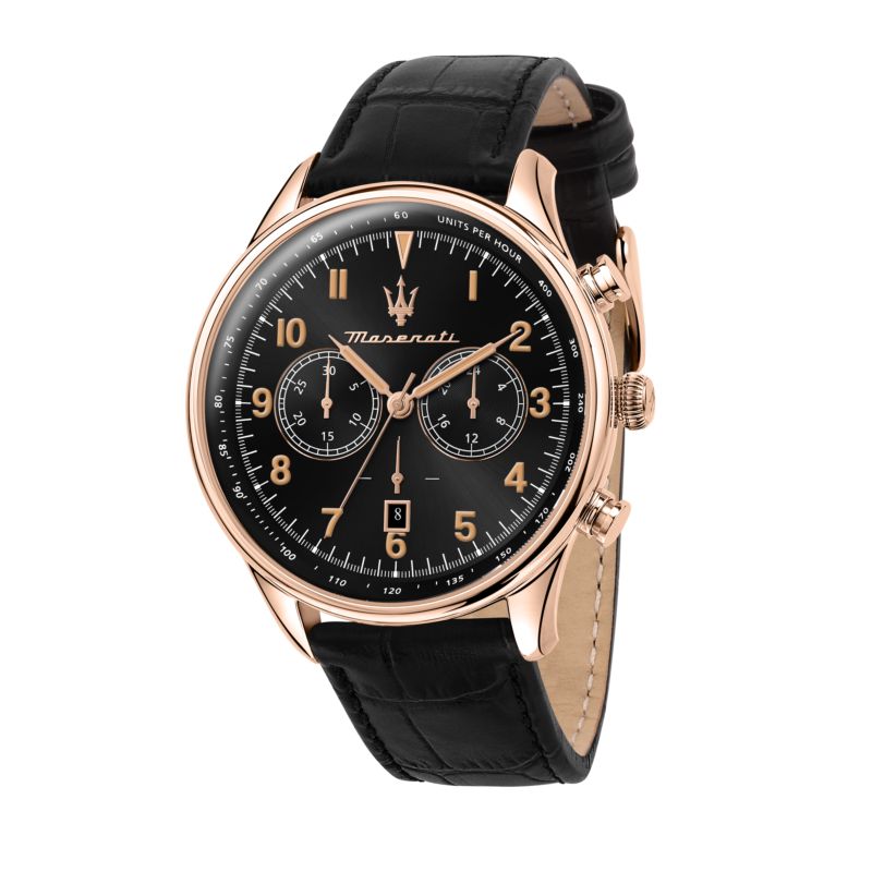 Montre MASERATI pour homme en Cuir en forme de rond de forme Rond, couleur : NOIR, SUNRAY, fonctionnalités : 10 ATM - 0.095 g - taille : #null# - R88