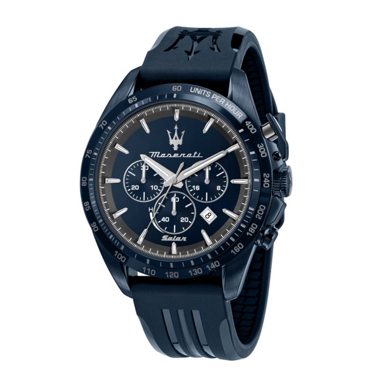 Montre MASERATI pour homme en Silicone en forme de rond de forme Rond, couleur : BLEU, MAT, fonctionnalités : 10 ATM - 0.071 g - taille : #null# - R8