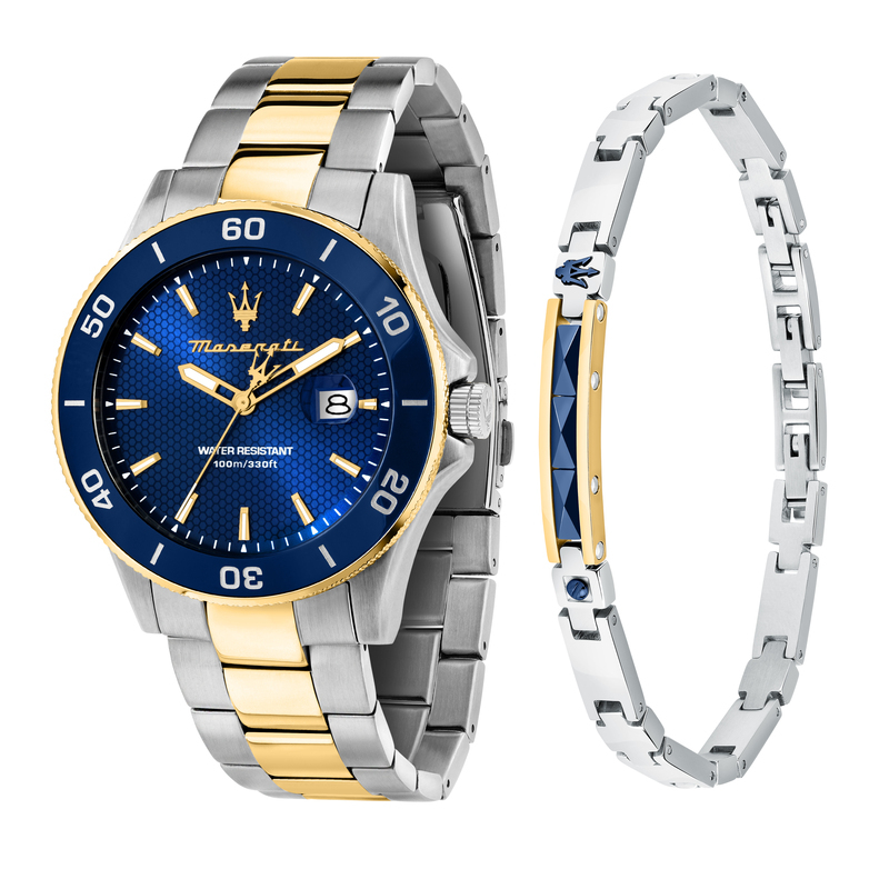Montre MASERATI pour homme en AcierAcier en forme de rond de forme Rond, couleur : BLEU, SUNRAY, fonctionnalités : 10 ATM - 0.167 g  - R8873600007