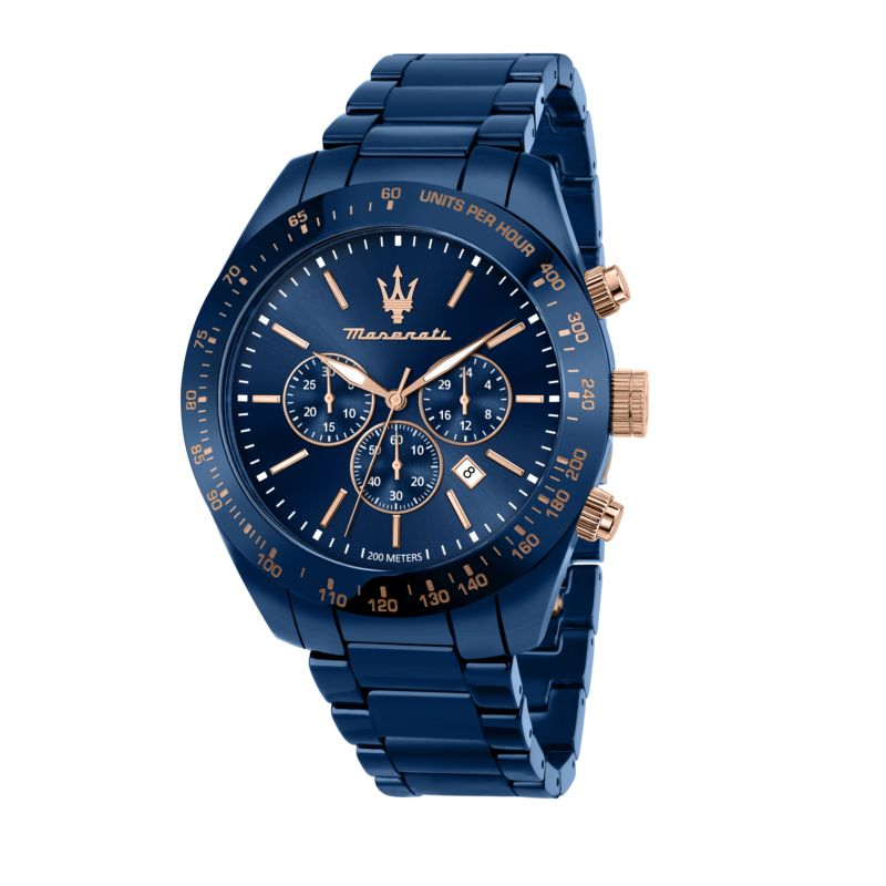 Montre MASERATI pour homme en Céramique en forme de rond de forme Rond, couleur : BLEU, SUNRAY, fonctionnalités : 20 ATM - 0.176 g - taille : #null#