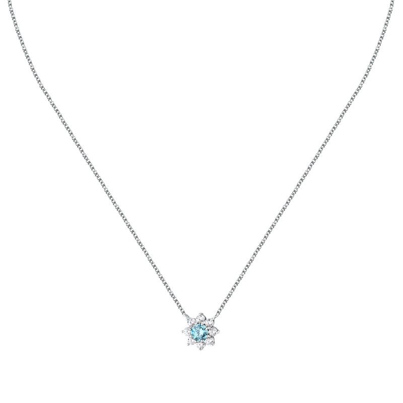 Collier MORELLATO pour femme en Argent 925/1000 Recyclé serti de zircon  en forme de rond & central - 0.004 g  - taille : 405CM - SAIW186
