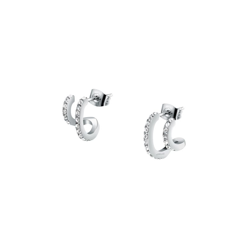 Boucles d'oreilles MORELLATO pour femme en Acier serti de cristal  - 0.003 g  - taille : 1.2x0.7CM - SAUP16