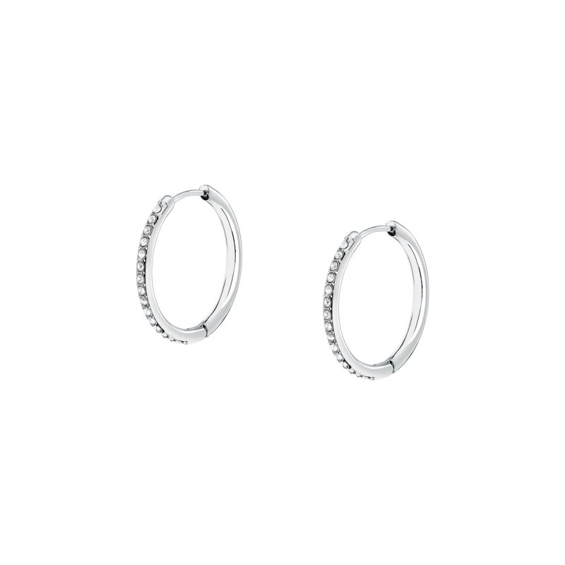 Boucles d'oreilles MORELLATO pour femme en Acier serti de cristal  en forme de round - 0.002 g  - taille : Ø2CM - SAUP24
