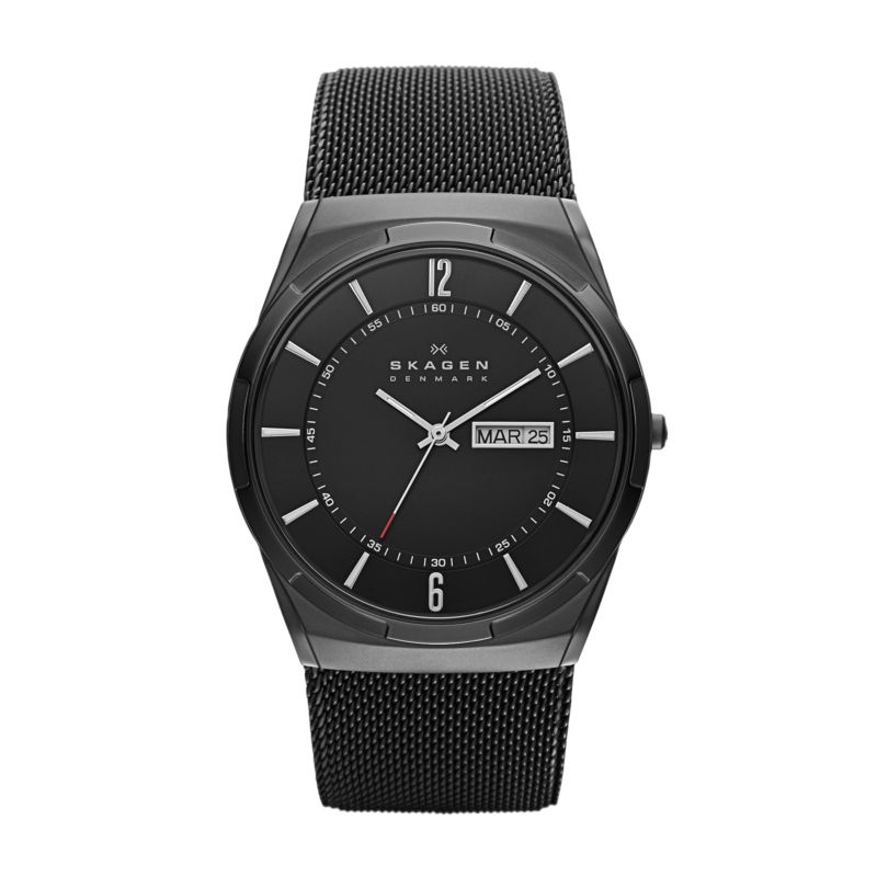 Montre SKAGEN DENMARK pour homme en AcierAcier en forme de round de forme Rond, couleur : NOIR, BRILLANT, fonctionnalités : 5 ATM - taille : #null# -