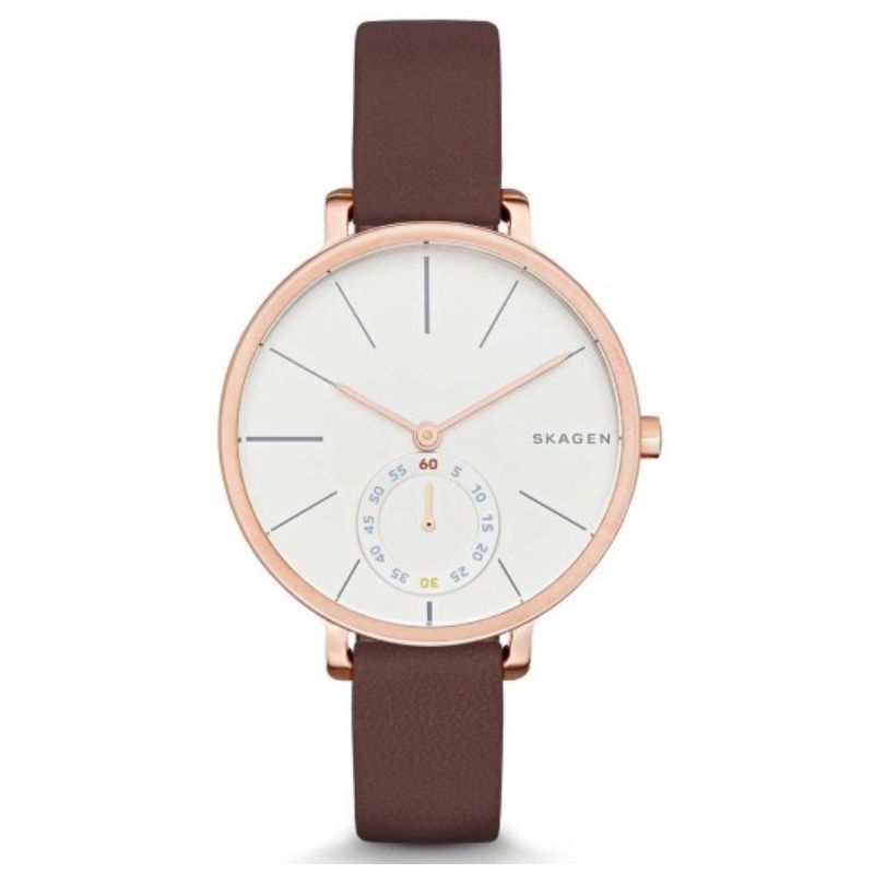 Montre SKAGEN DENMARK pour femme en AcierCuir Véritable en forme de round, fonctionnalités : 5 ATM - taille : #null# - SKW2356