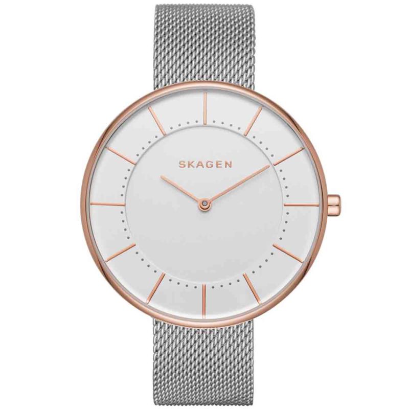Montre SKAGEN DENMARK pour femme en AcierAcier en forme de round de forme Rond, couleur : ARGENT, SUNRAY, fonctionnalités : 3 ATM - taille : #null# -