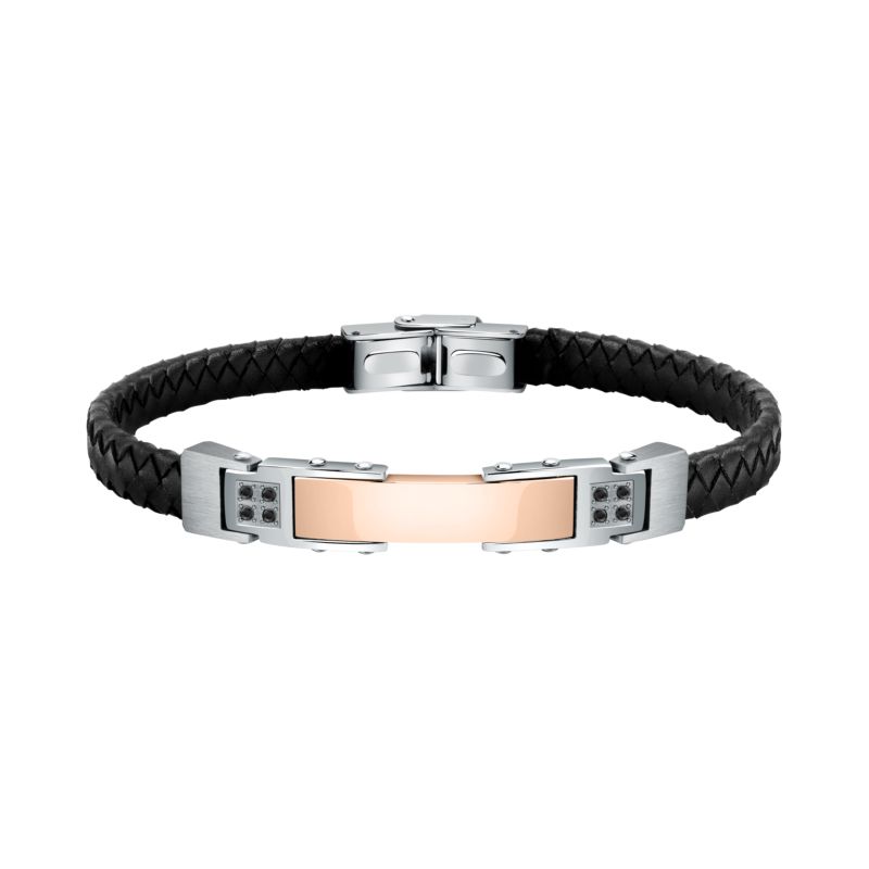Bracelet MORELLATO pour homme en Acier,cuir serti de pierre  - 0.016 g  - taille : 22CM - SQH30