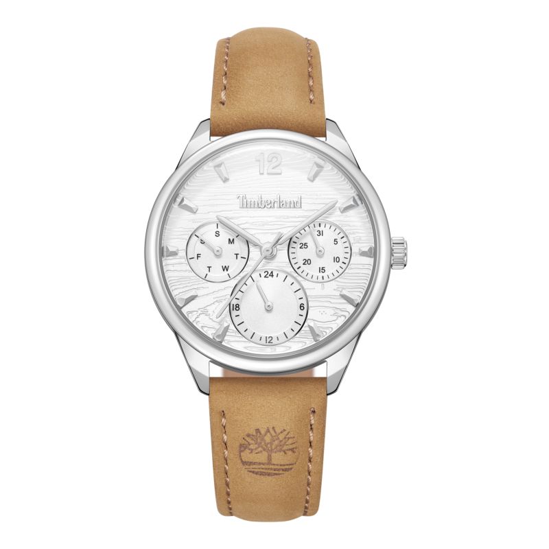 Montre TIMBERLAND pour femme en AcierCuir Véritable en forme de rond de forme Rond, couleur : ARGENT, MAT, fonctionnalités : 5 ATM - TDWLF2231902