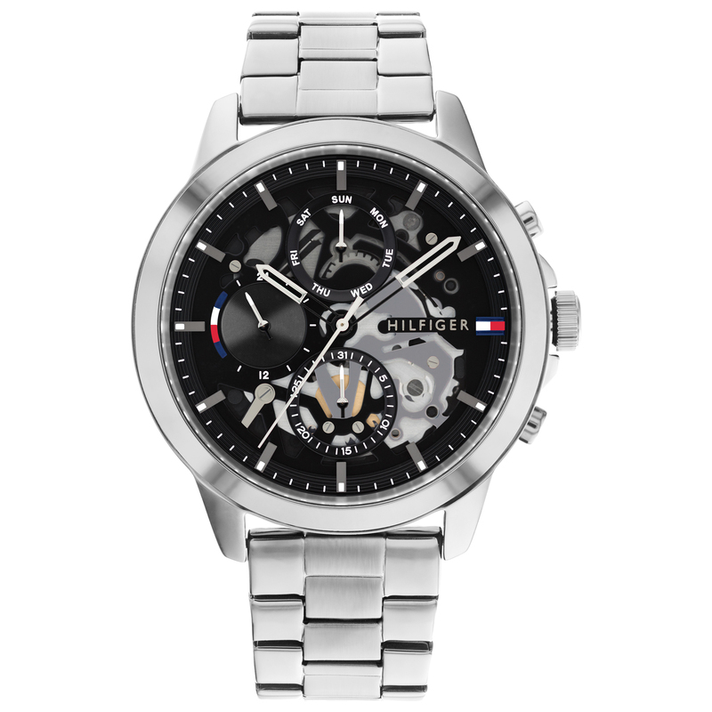 Montre TOMMY HILFIGER pour homme en Acier de forme Rond, couleur : NOIR, fonctionnalités : 5 ATM - 1710477