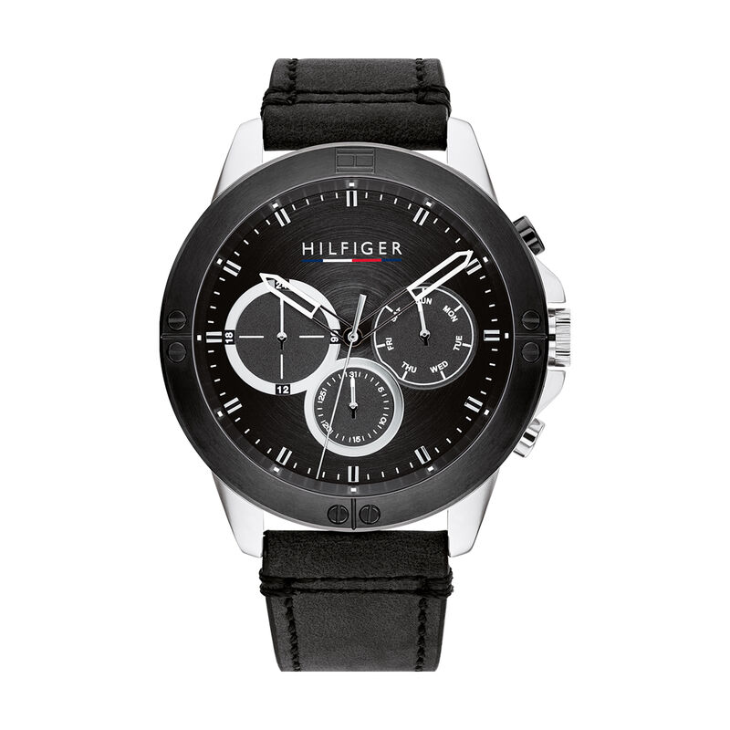 Montre TOMMY HILFIGER pour homme en Acier de forme Rond, couleur : NOIR, fonctionnalités : 5 ATM - 1791894